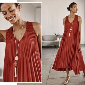 J Jill Wearever Woven Sunburst - Pleated Elliptical Dress color pottery